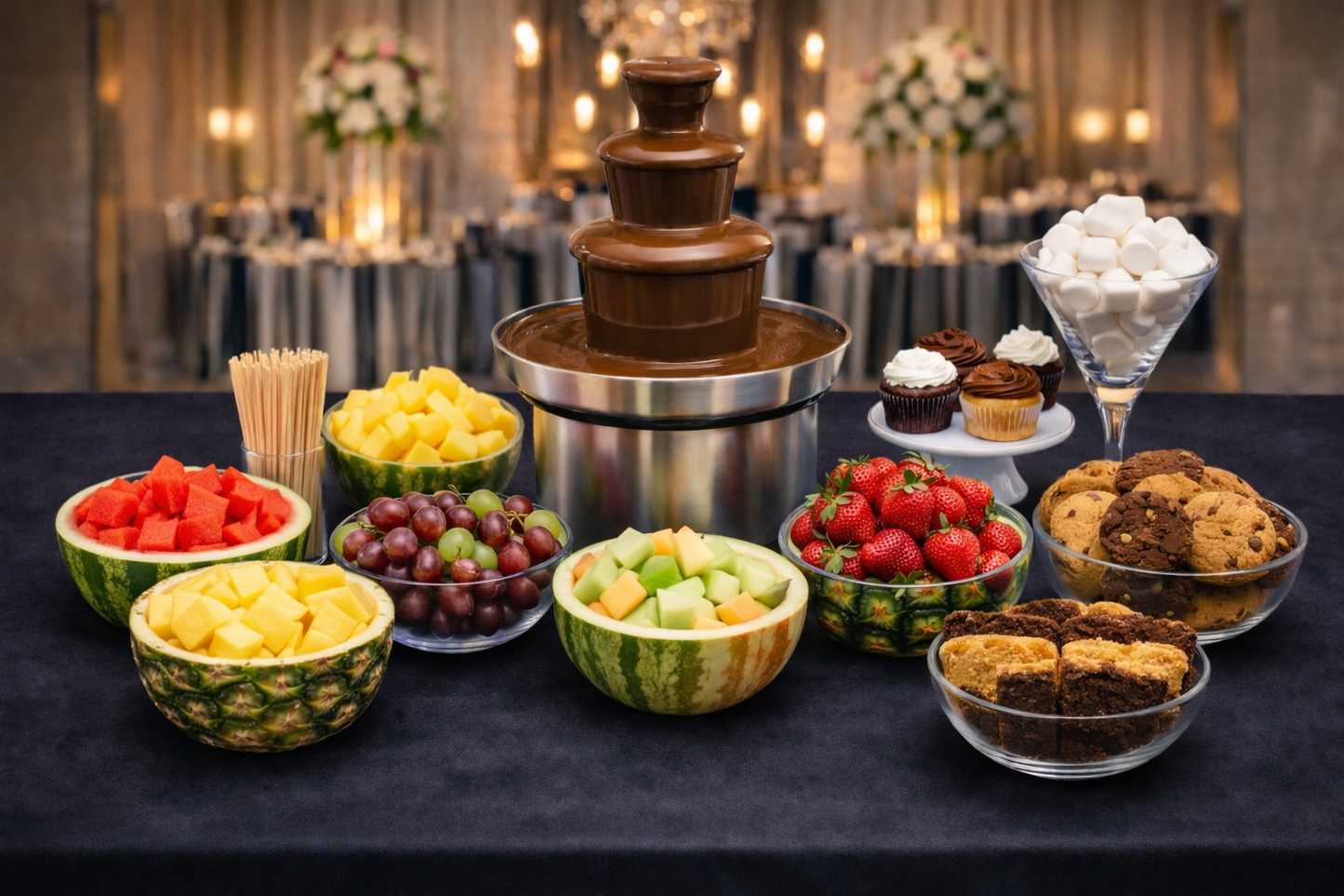 Chocolate Fountain Grazing Table